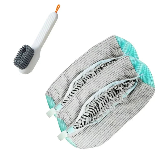 Shoe Washing Machine Bag with Soft Bristle Brush Set - Durable Laundry Bag & Liquid Shoe Cleaner Brush for All Shoes